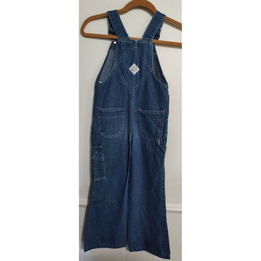 vintage big mac Square Back youth overalls Flare Sz 6 REG Homesteading Work wear - Picture 4 of 6